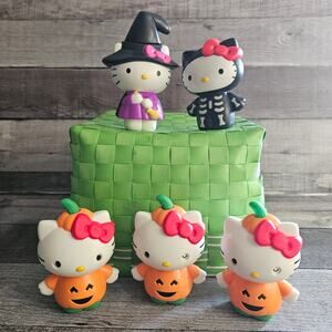 Lot of 5 Halloween 2019 Sanrio Hello Kitty McDonald's Toy Pumpkin Witch Skeleton